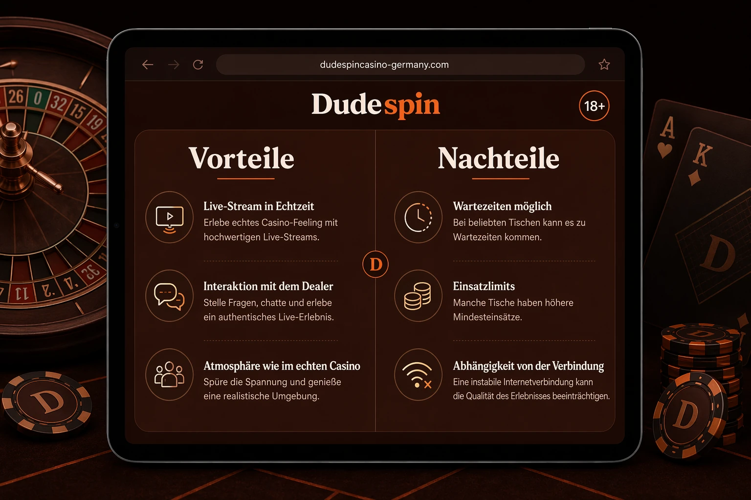 Vor- und Nachteile von Live Casino Spielen