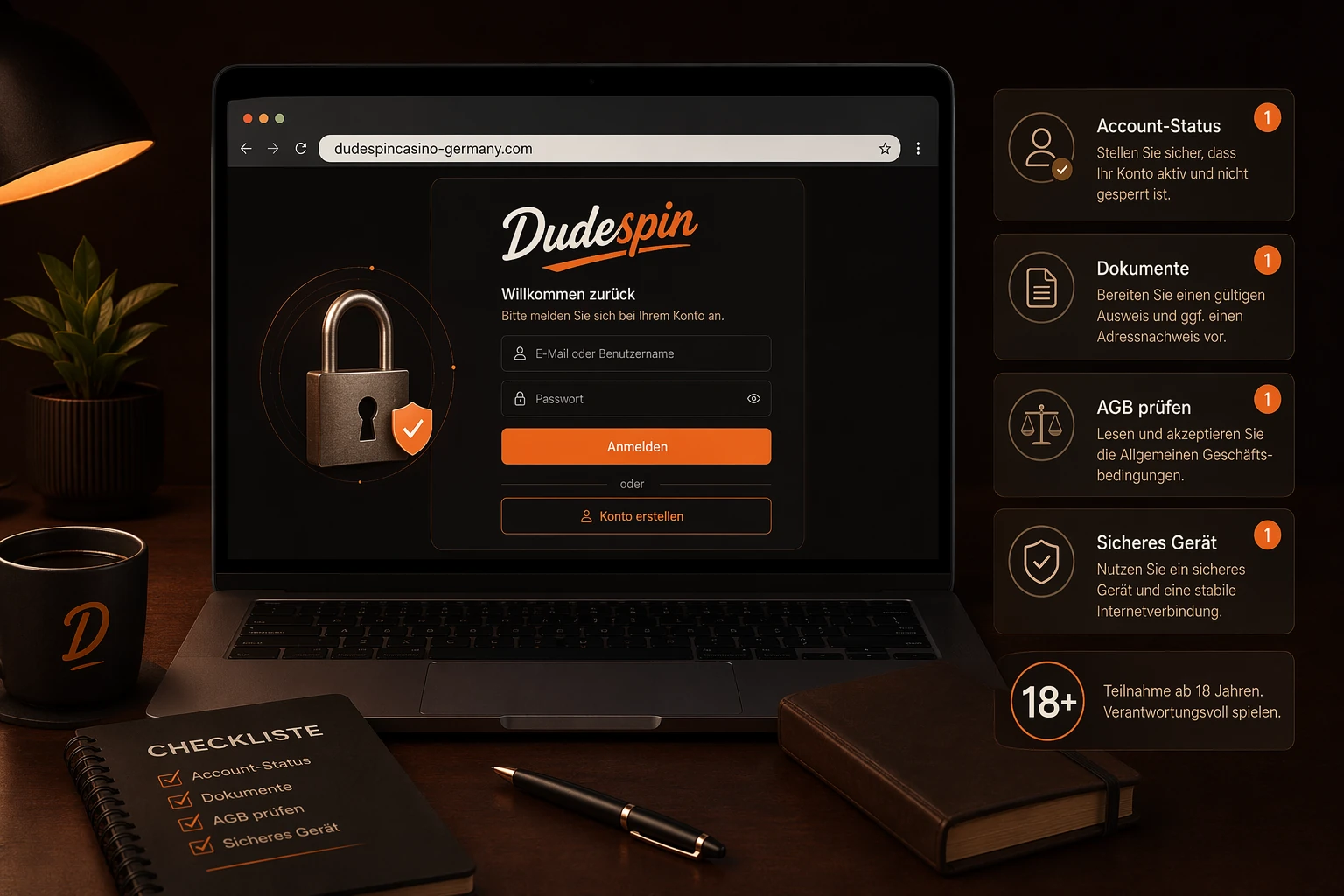 Dudespin Casino Login: Was vor dem Einloggen wichtig ist