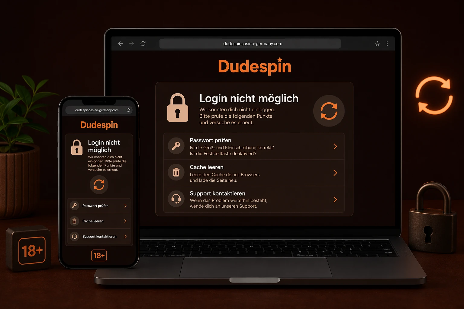 Probleme beim Dudespin Login