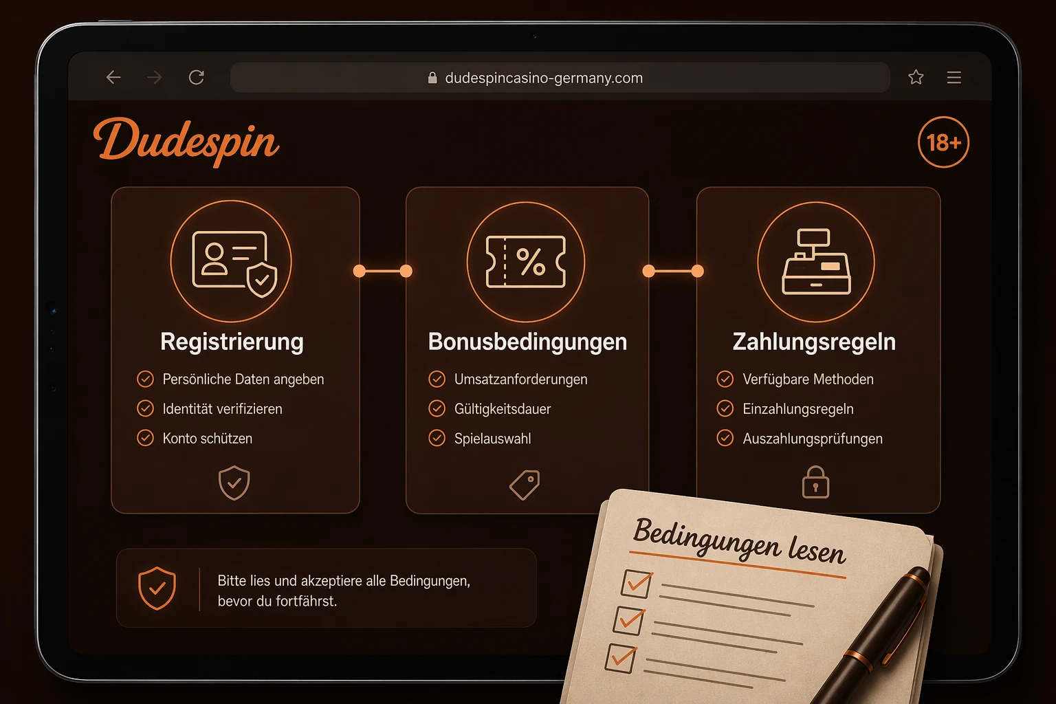 Registrierung, Bonus und Zahlungsregeln