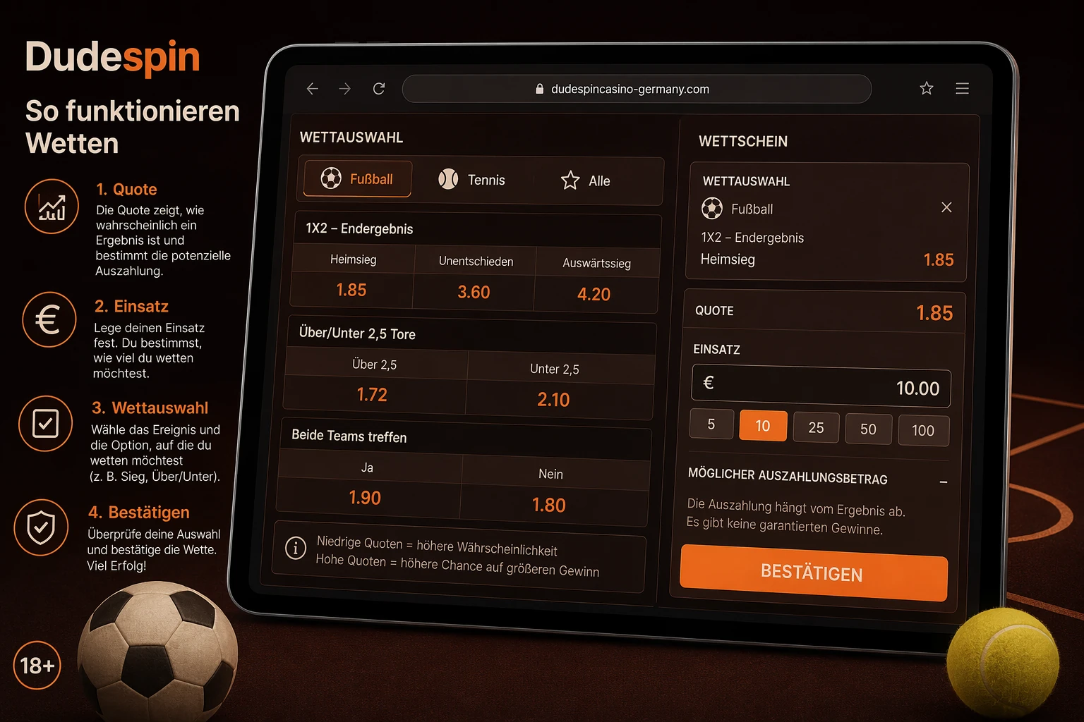 Dudespin Sports Betting: Funktionsweise von Sportwetten